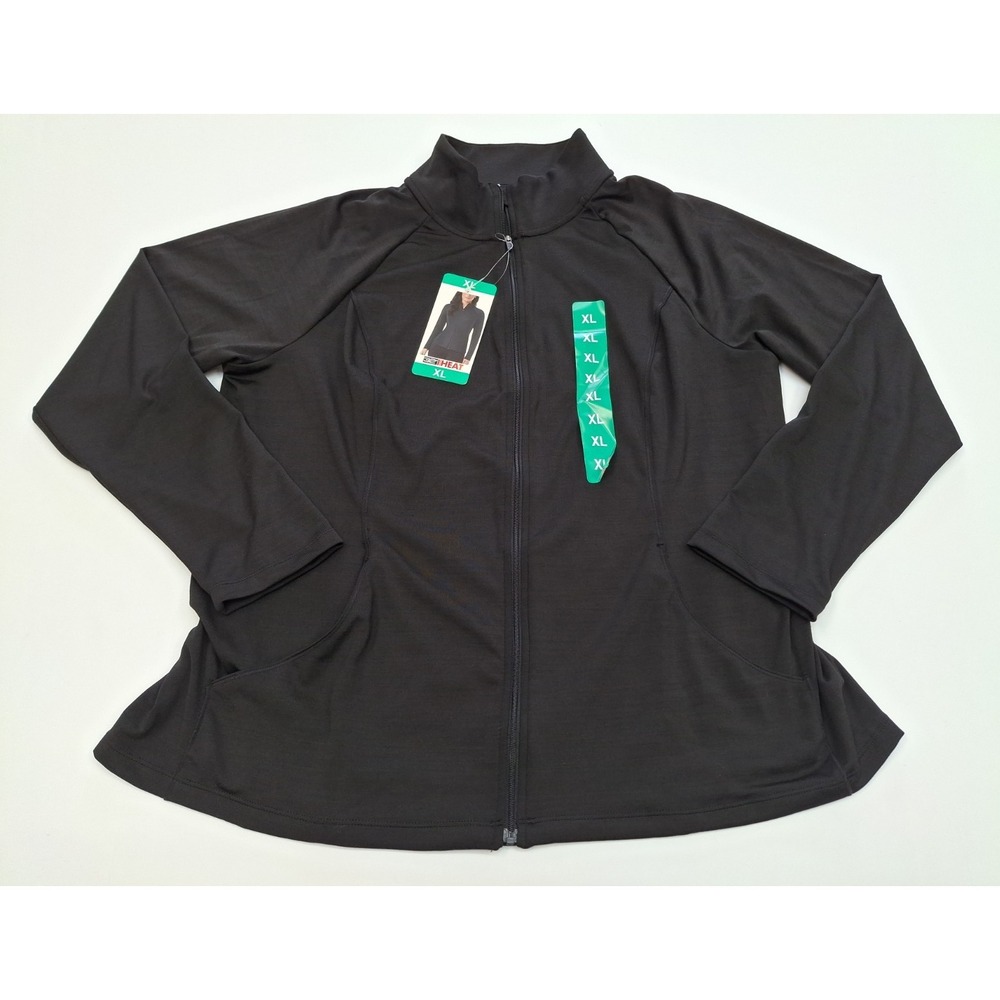32 Degrees Heat Women's Raglan Full Zip Jacket, Black, Size: XL, New